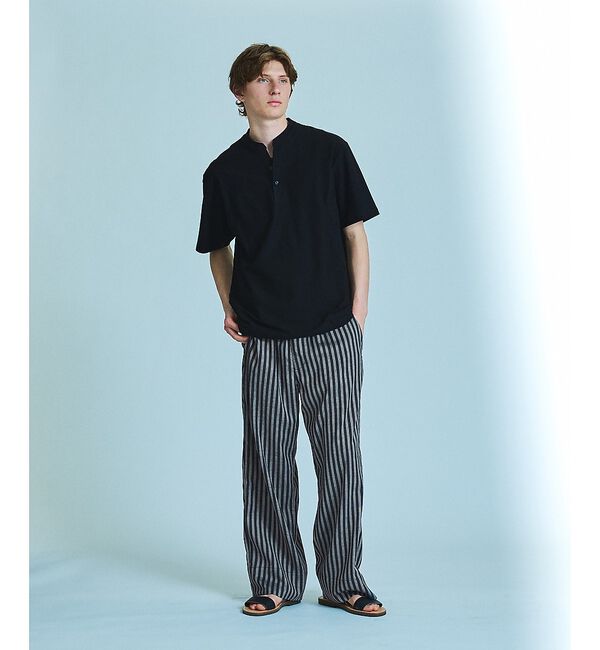 ABAHOUSE「【接触冷感】Vネック スキッパーTシャツ/ヘンリーネック/COVEROSS(R)」|Tシャツ・カットソー|
