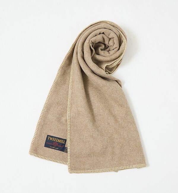ABAHOUSE「【TWEEDMILL/ツイードミル】Lambswool Blanket Stit」|マフラー|ベージュ