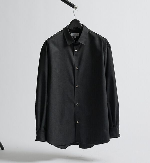 ABAHOUSE「【セットアップ対応】クリアウール オーバーサイズ レギュラーカラーシャツ【予約】」|シャツ・ブラウス|チャコールグレー