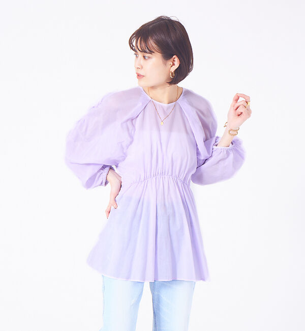 Rouge vif「コーマローンワッシャーブラウス」|シャツ・ブラウス|パープル