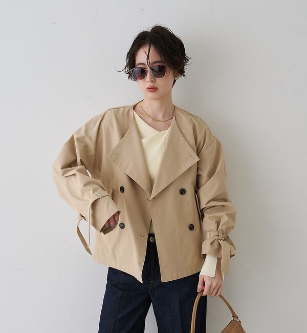 Rouge vif「【撥水・防花粉加工】【一部店舗限定】キャンディスリーブショートトレンチコート」|トレンチコート|