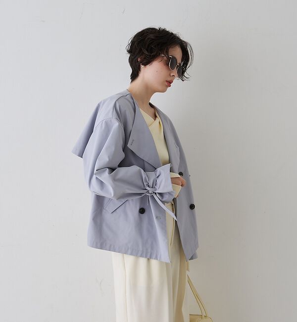 Rouge vif「【撥水・防花粉加工】【一部店舗限定】キャンディスリーブショートトレンチコート」|トレンチコート|