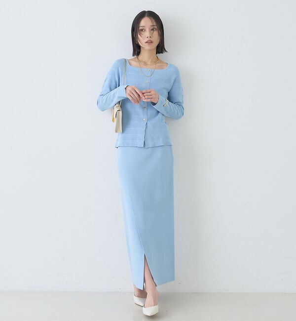 Rouge vif「【セットアップ対応】ミラノリブニットスリットラップスカート」|スカート|