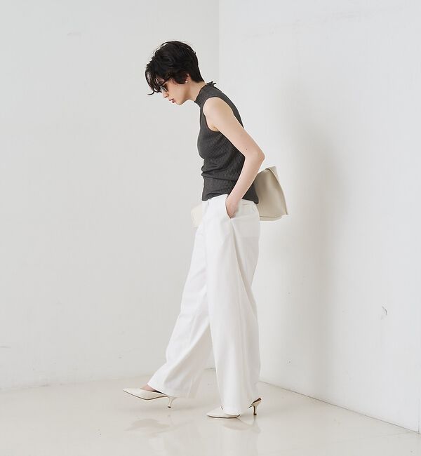 Rouge vif「麻混ワンタックワイドストレートパンツ」|その他|