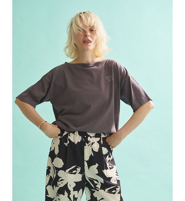 Rouge vif「ボートネックロゴTシャツ」|Tシャツ・カットソー|