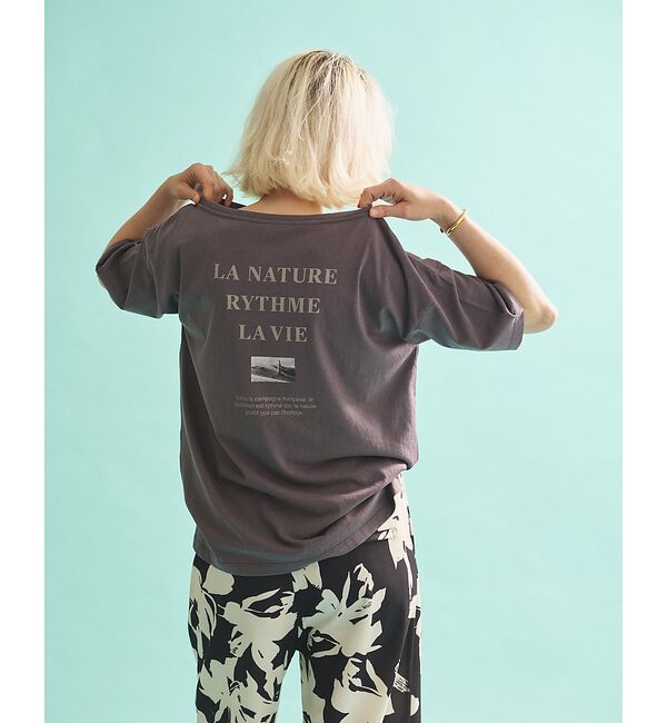 Rouge vif「ボートネックロゴTシャツ」|Tシャツ・カットソー|