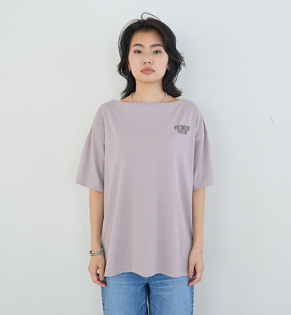 Rouge vif「ボートネックロゴTシャツ」|Tシャツ・カットソー|