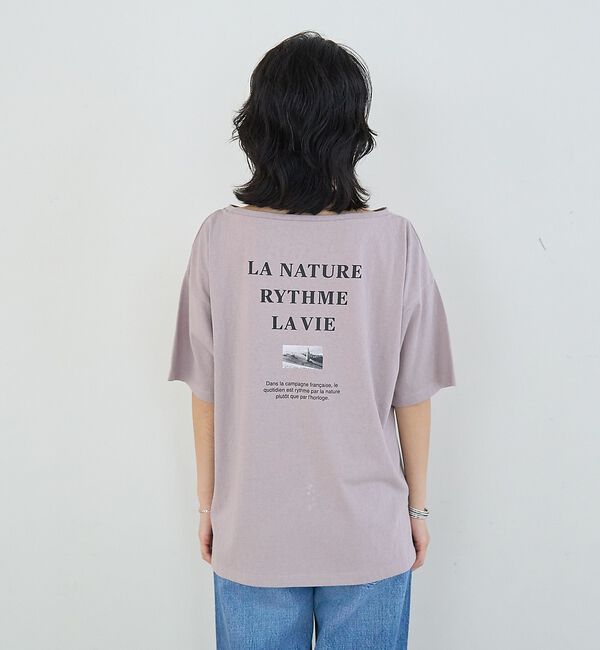 Rouge vif「ボートネックロゴTシャツ」|Tシャツ・カットソー|