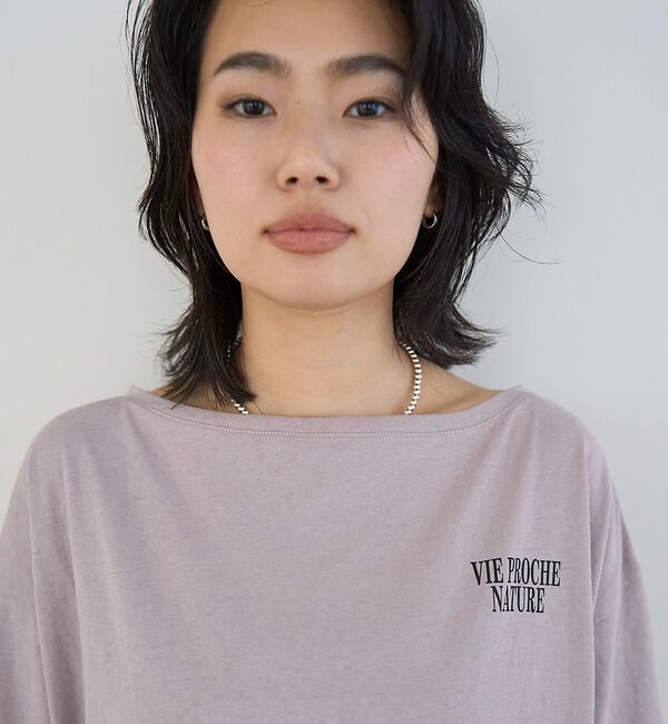 Rouge vif「ボートネックロゴTシャツ」|Tシャツ・カットソー|