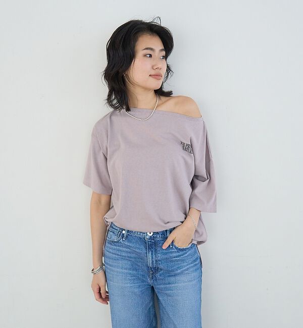 Rouge vif「ボートネックロゴTシャツ」|Tシャツ・カットソー|