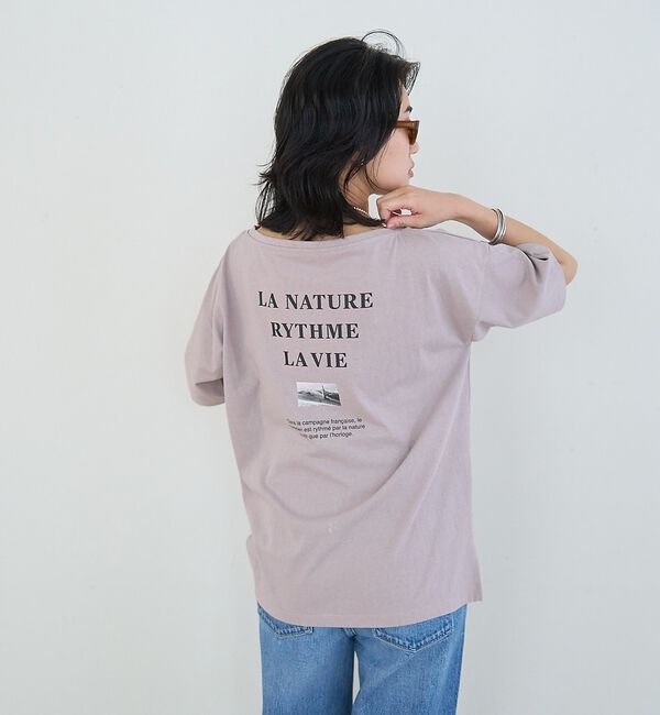 Rouge vif「ボートネックロゴTシャツ」|Tシャツ・カットソー|