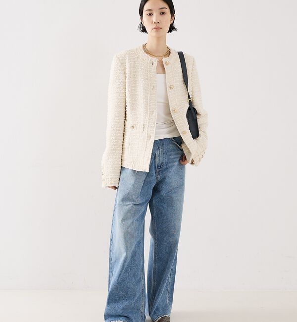 The Store by C' 「【COCUCA】クルーネックツイードジャケット」|ノーカラージャケット|