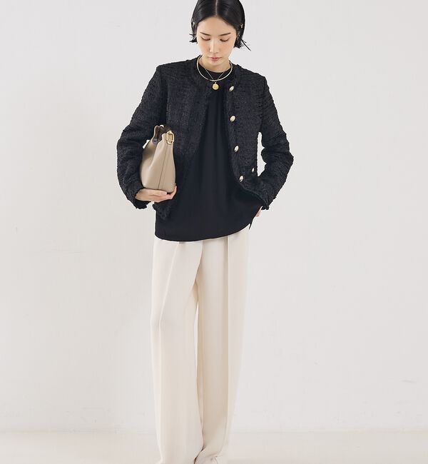 The Store by C' 「【COCUCA】クルーネックツイードジャケット」|ノーカラージャケット|