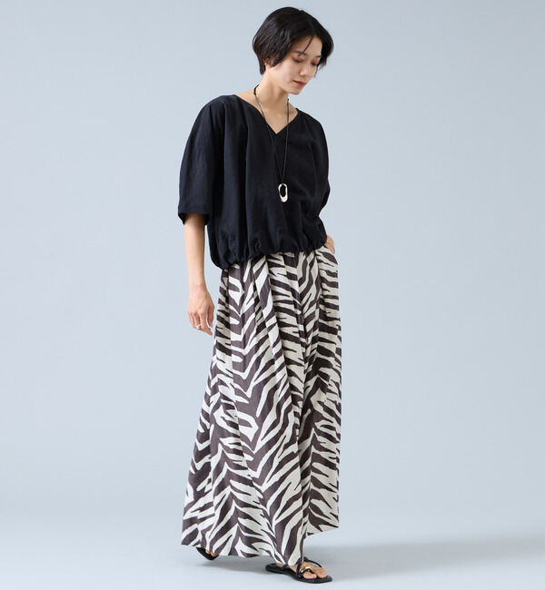 Liesse「Vネックバルーンショートブラウス（セットアップ可）」|シャツ・ブラウス|