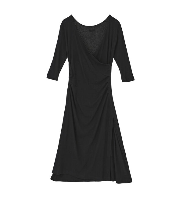 SOFFITTO「【GREEN BUTTER/グリーンバター】Shining Wrap Dress Black」|ワンピース|