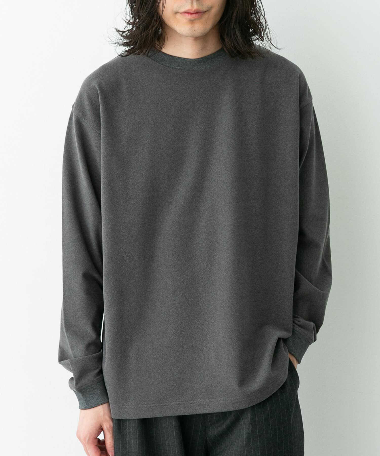 Sonny Label 「ふわもちストレッチロングスリーブTEE」|Tシャツ・カットソー|チャコールグレー