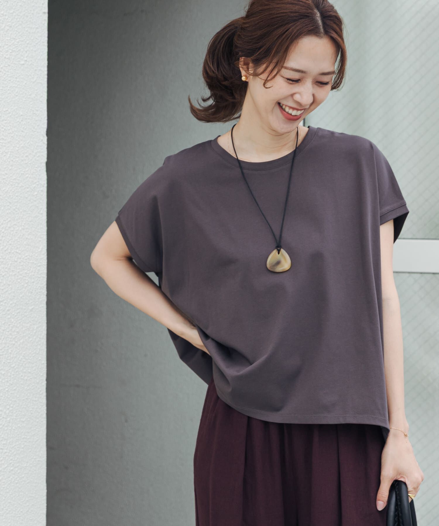 URBAN RESEARCH DOORS「『UR TECH』汗染み防止ドルマンTシャツ」|Tシャツ・カットソー|