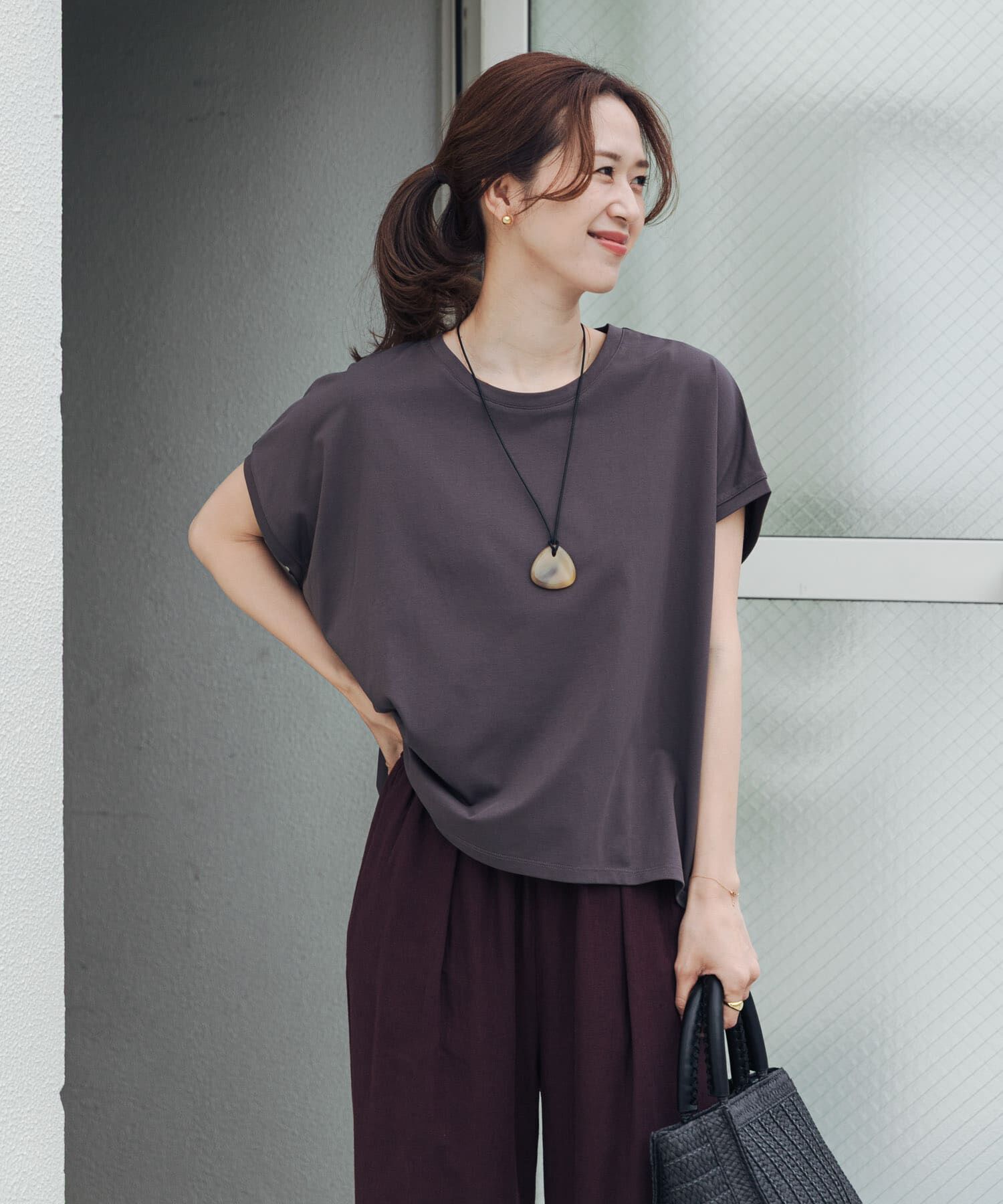 URBAN RESEARCH DOORS「『UR TECH』汗染み防止ドルマンTシャツ」|Tシャツ・カットソー|