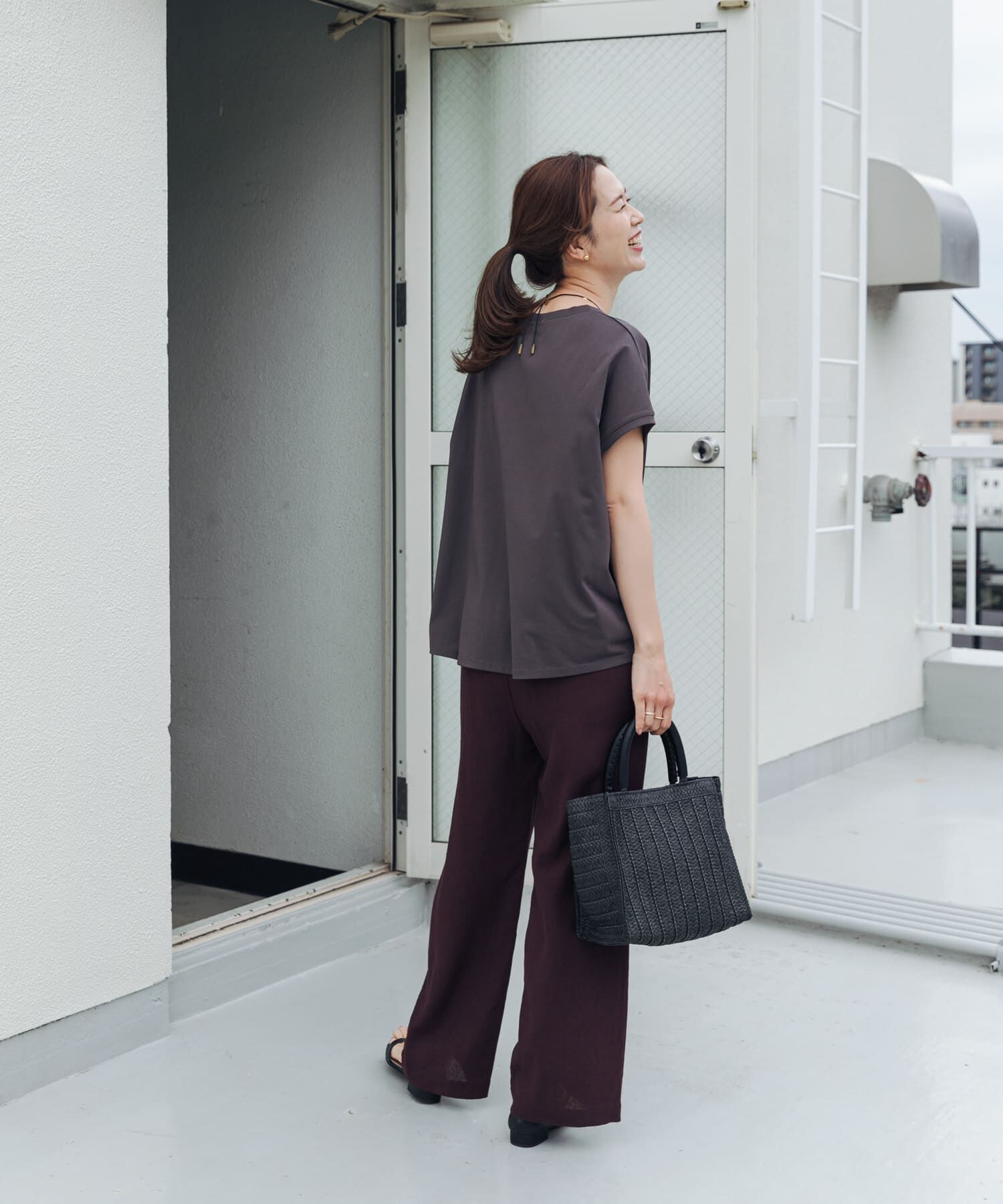 URBAN RESEARCH DOORS「『UR TECH』汗染み防止ドルマンTシャツ」|Tシャツ・カットソー|