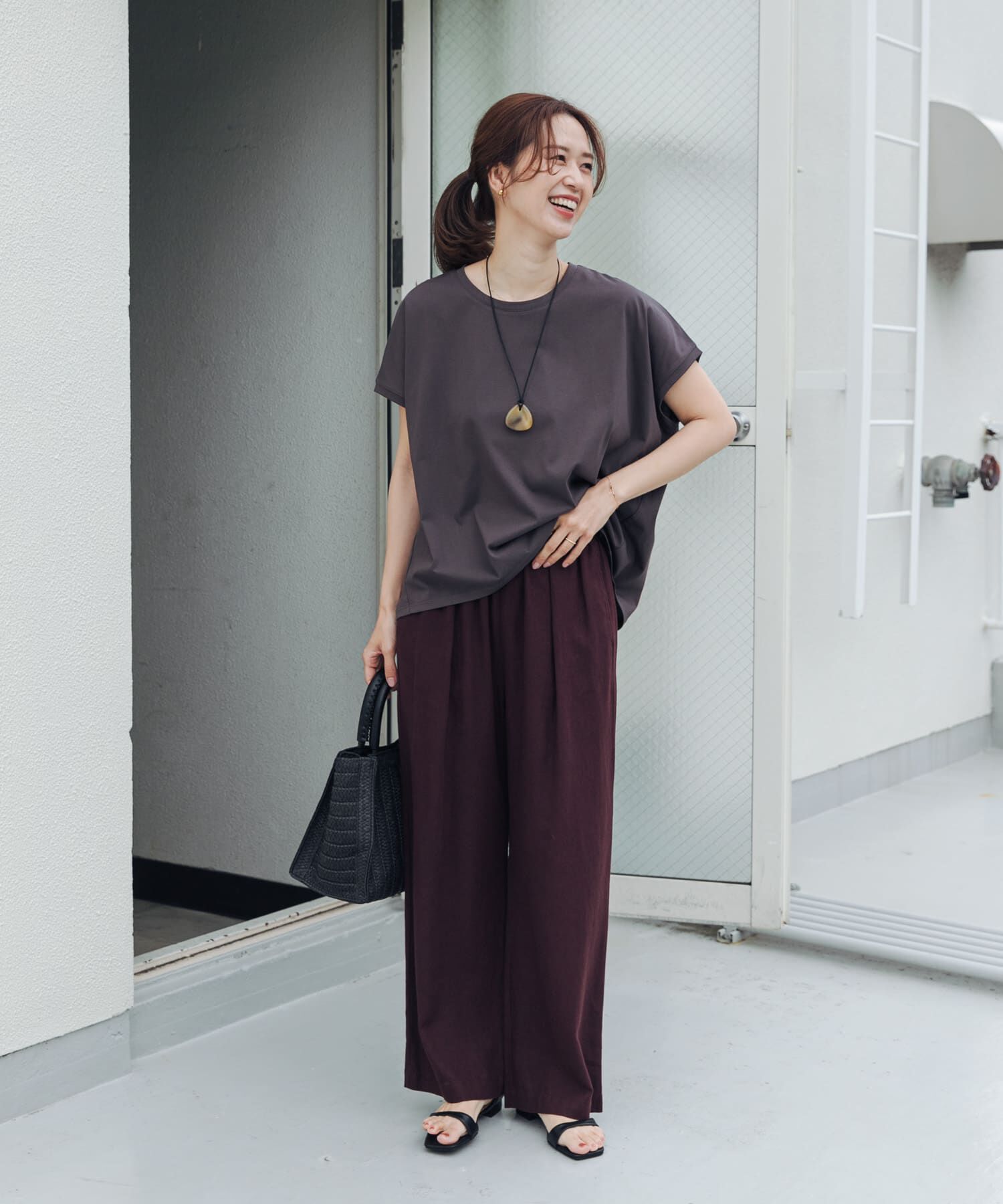 URBAN RESEARCH DOORS「『UR TECH』汗染み防止ドルマンTシャツ」|Tシャツ・カットソー|