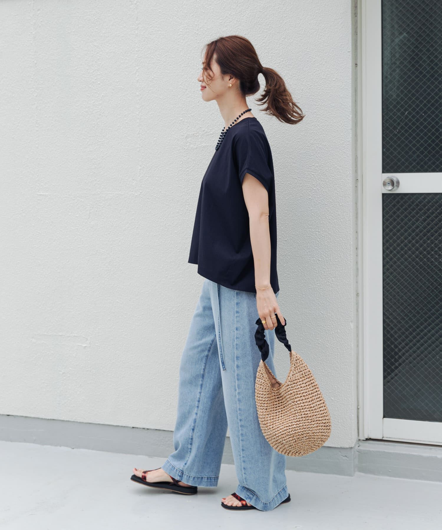 URBAN RESEARCH DOORS「『UR TECH』汗染み防止ドルマンTシャツ」|Tシャツ・カットソー|