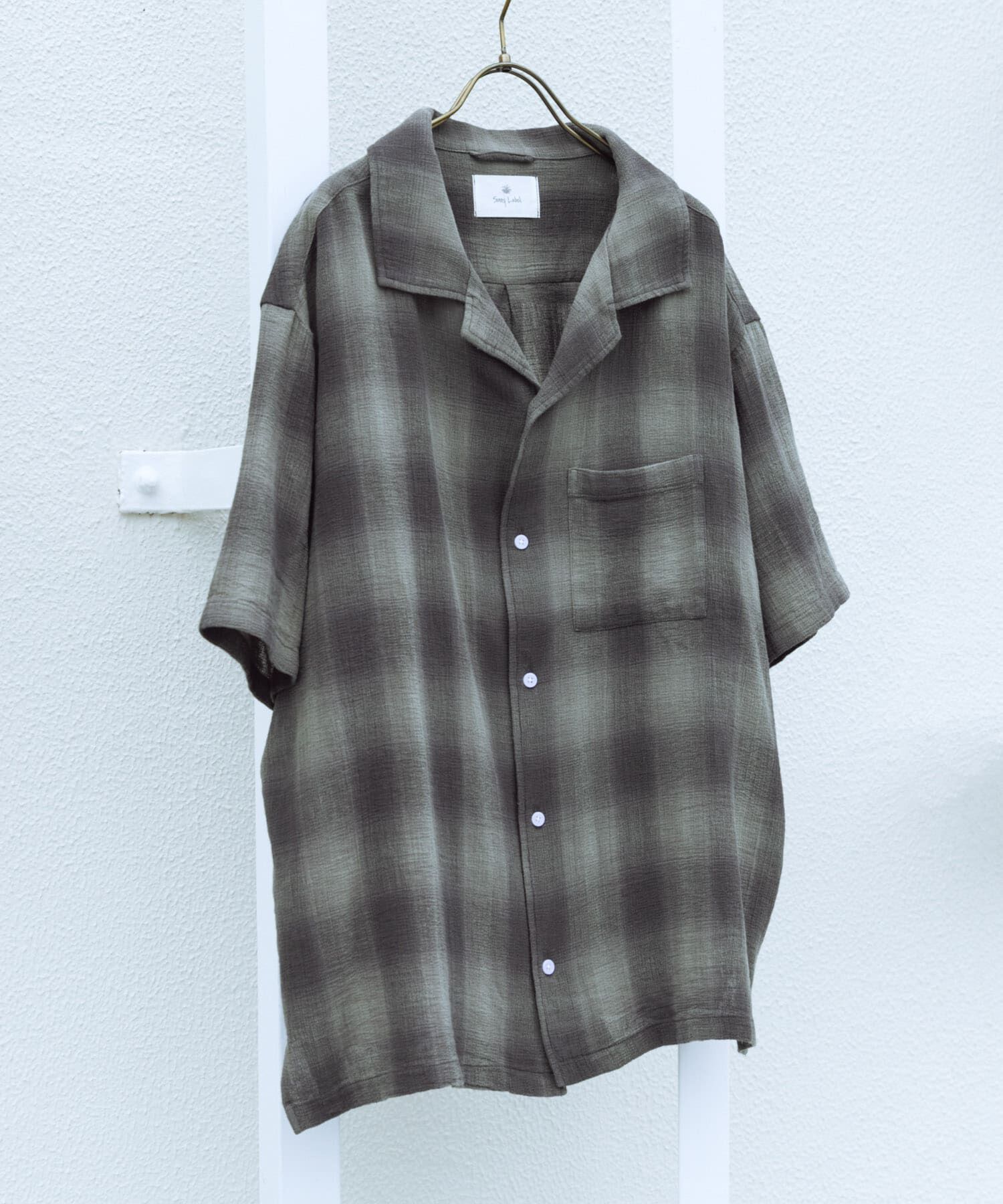 Sonny Label 「オーバーダイチェックショートスリーブシャツ」|シャツ・ブラウス|グリーン系その他