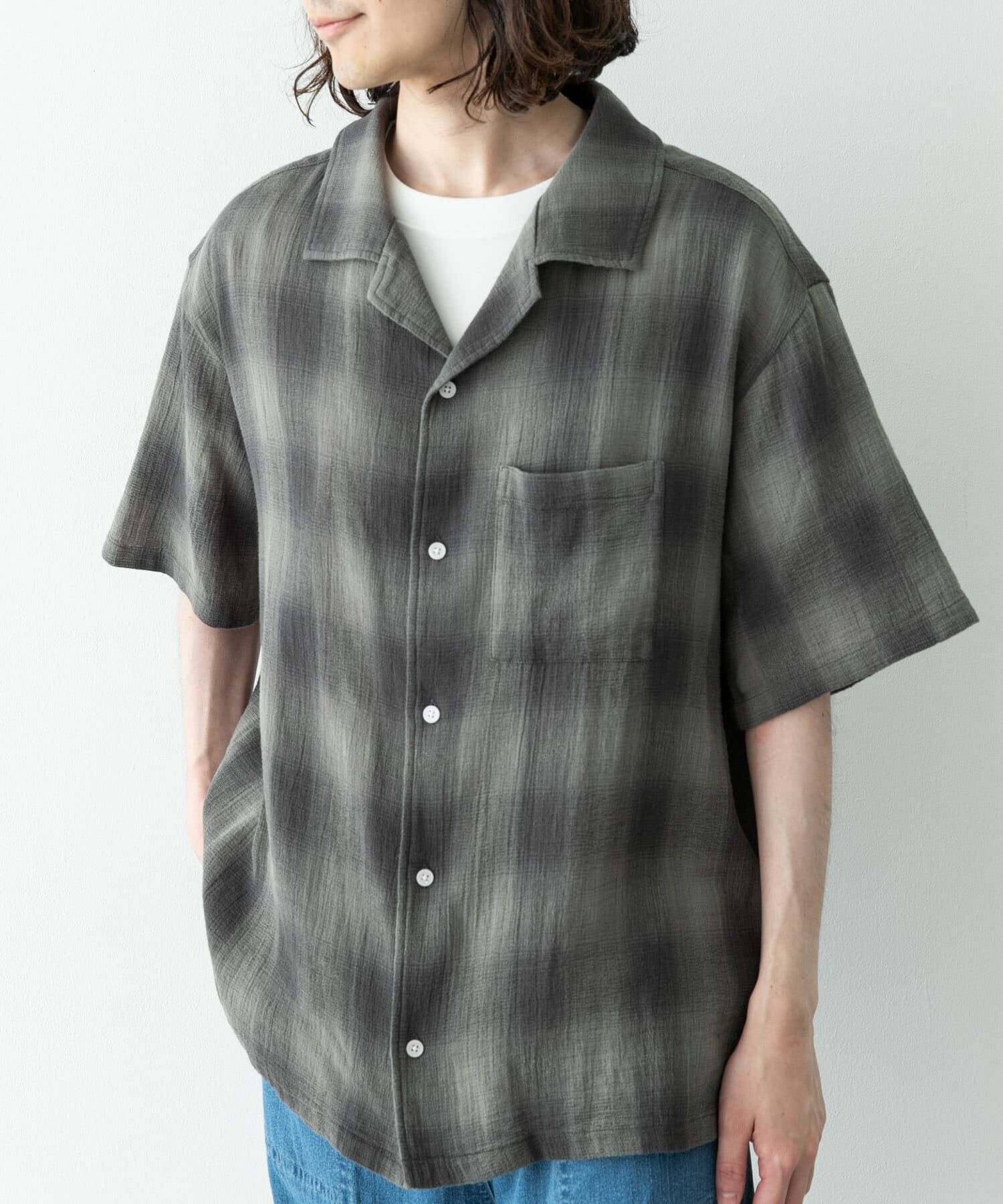 Sonny Label 「オーバーダイチェックショートスリーブシャツ」|シャツ・ブラウス|