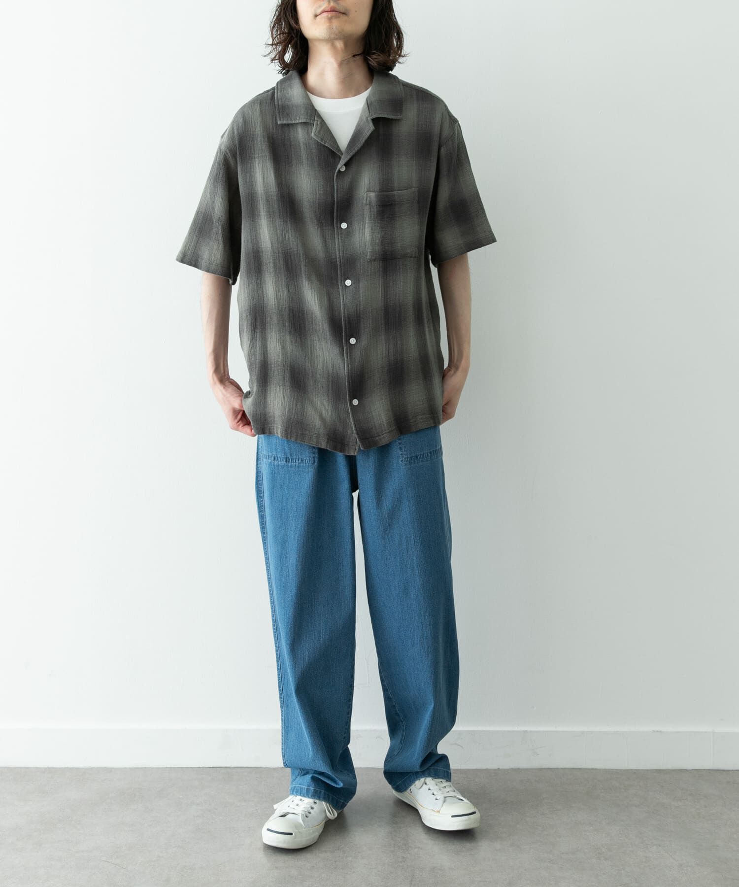 Sonny Label 「オーバーダイチェックショートスリーブシャツ」|シャツ・ブラウス|