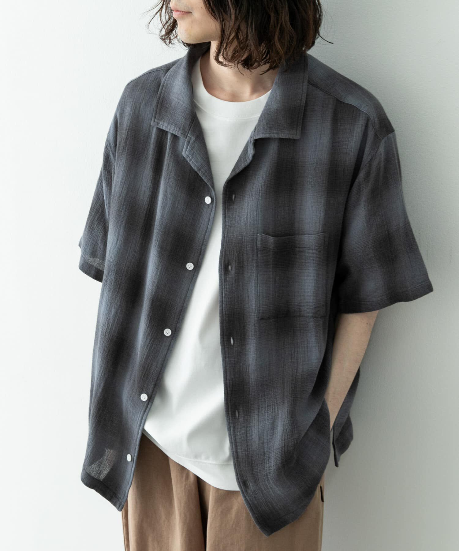 Sonny Label 「オーバーダイチェックショートスリーブシャツ」|シャツ・ブラウス|