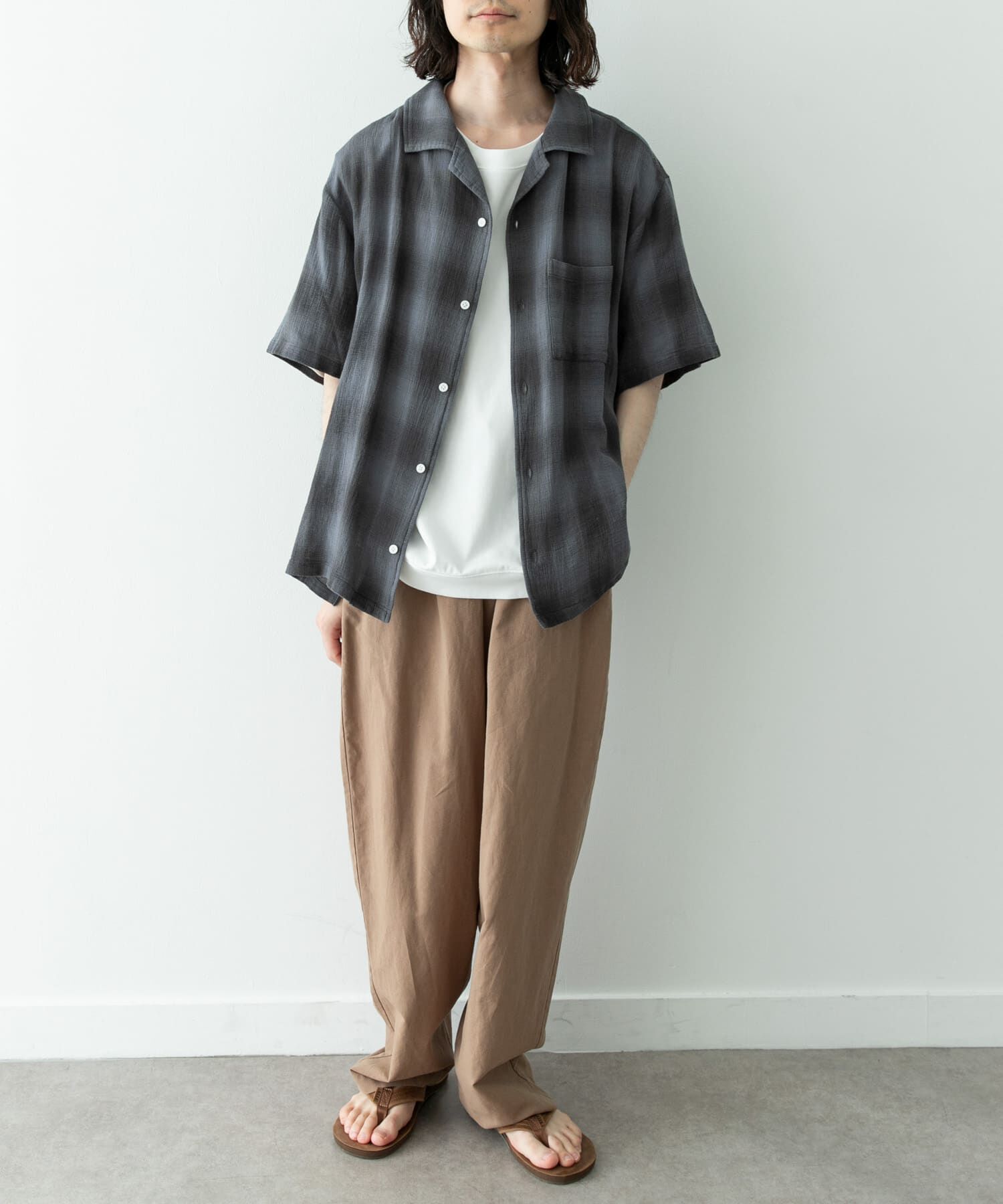Sonny Label 「オーバーダイチェックショートスリーブシャツ」|シャツ・ブラウス|