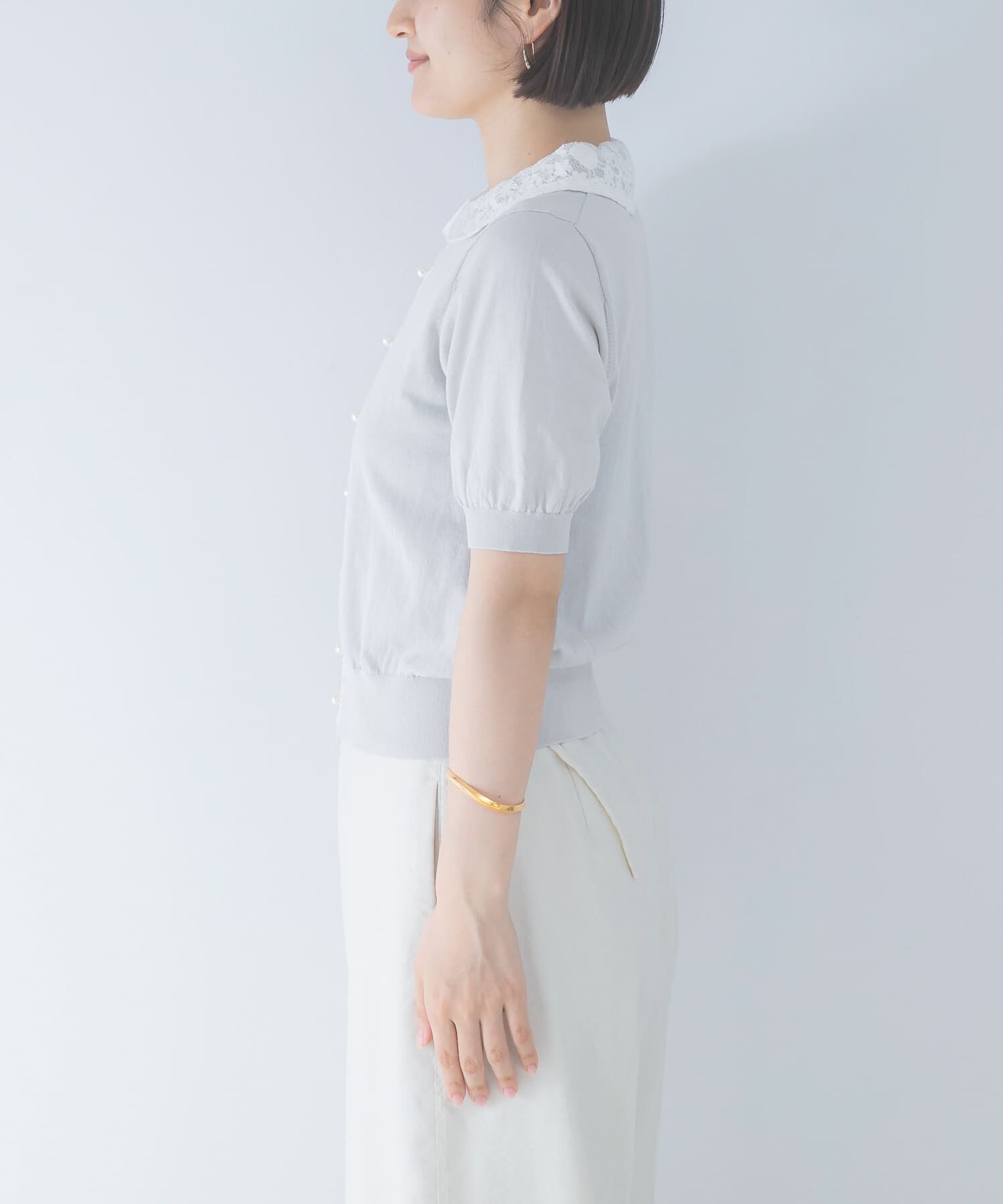 URBAN RESEARCH ROSSO「MARILYN MOON　LACE COLOR KNIT CARDIGAN」|カーディガン|