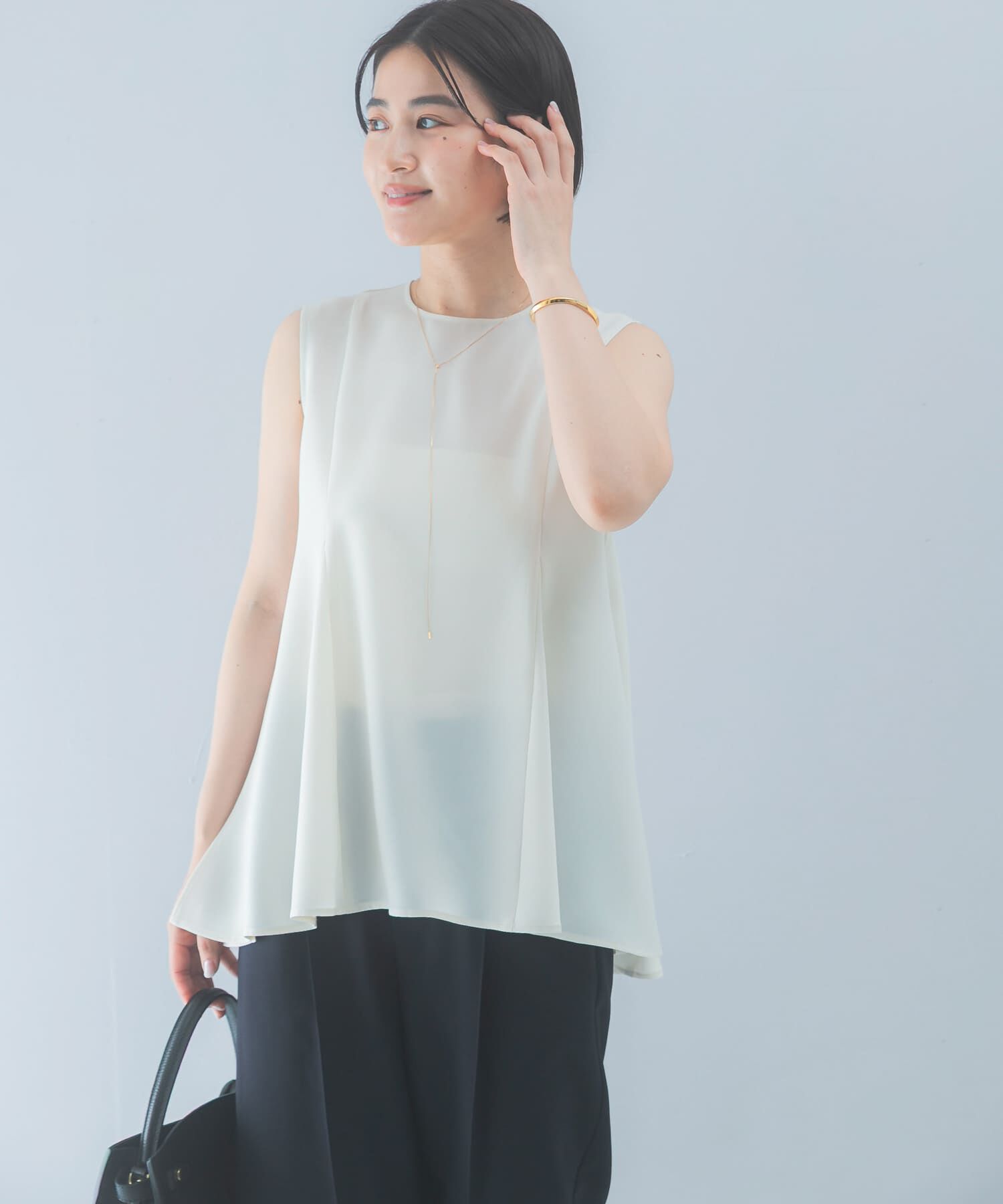URBAN RESEARCH ROSSO「クールタッチ吸水速乾フレアブラウス」|シャツ・ブラウス|
