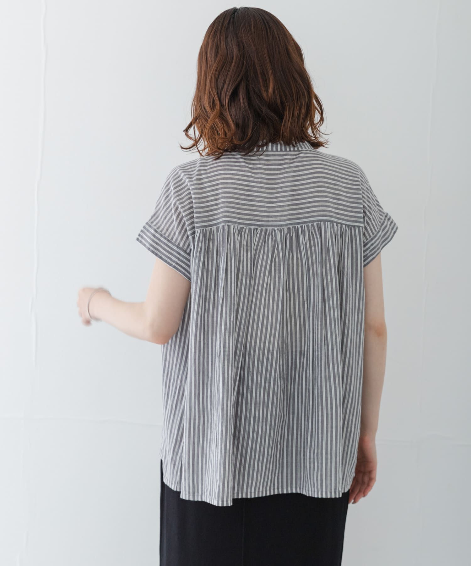 Sonny Label 「ドビーストライプフリルフレンチシャツ」|シャツ・ブラウス|
