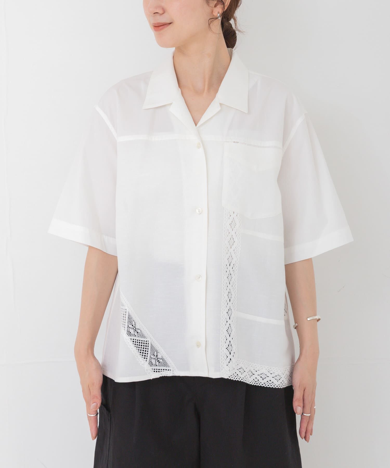 URBAN RESEARCH「Teya　LACE PANEL SHIRTS」|シャツ・ブラウス|