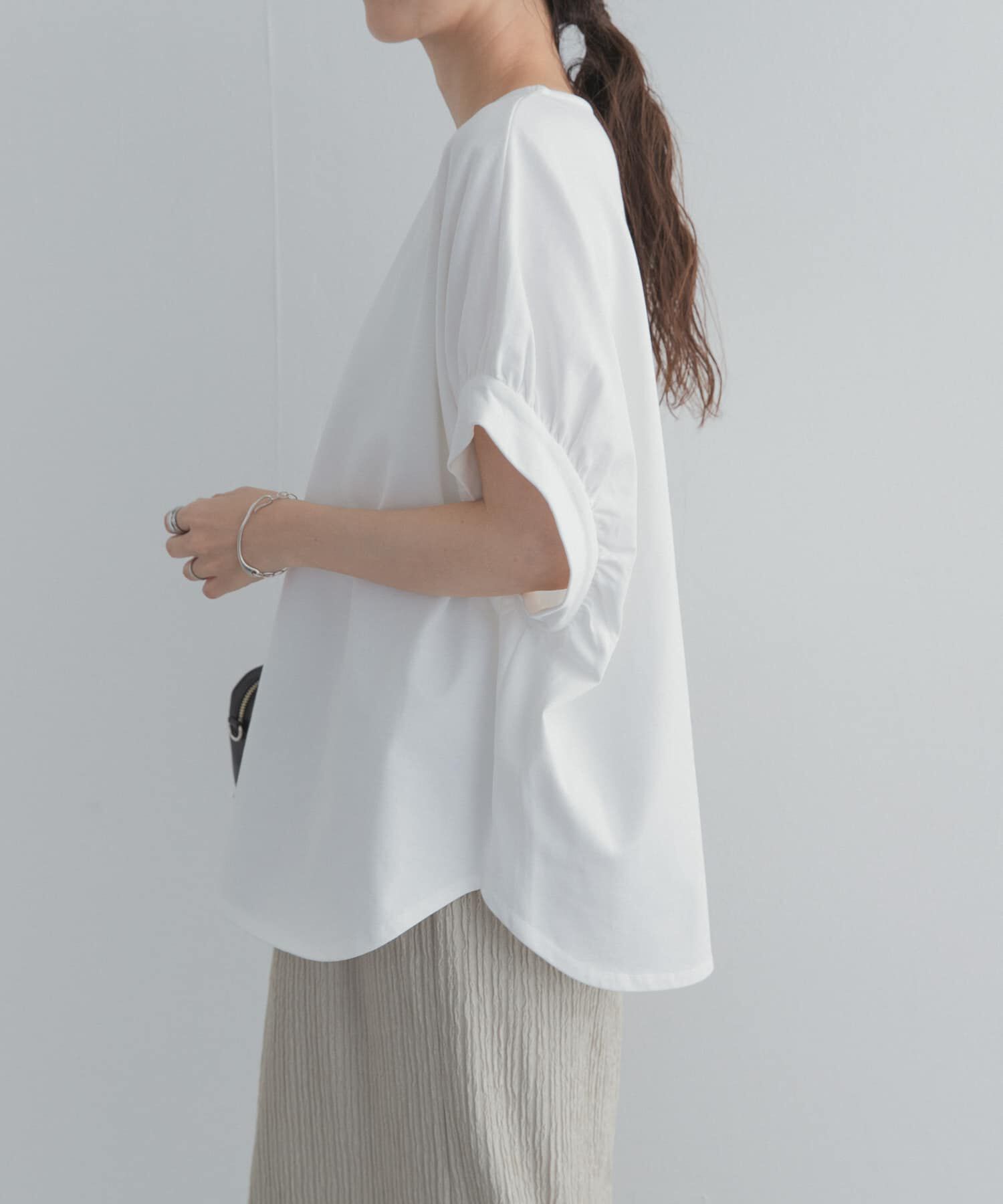 URBAN RESEARCH DOORS「袖ギャザーワイドプルオーバー」|Tシャツ・カットソー|