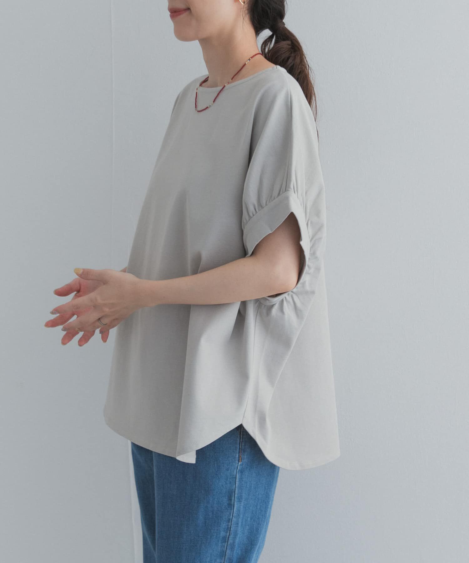 URBAN RESEARCH DOORS「袖ギャザーワイドプルオーバー」|Tシャツ・カットソー|