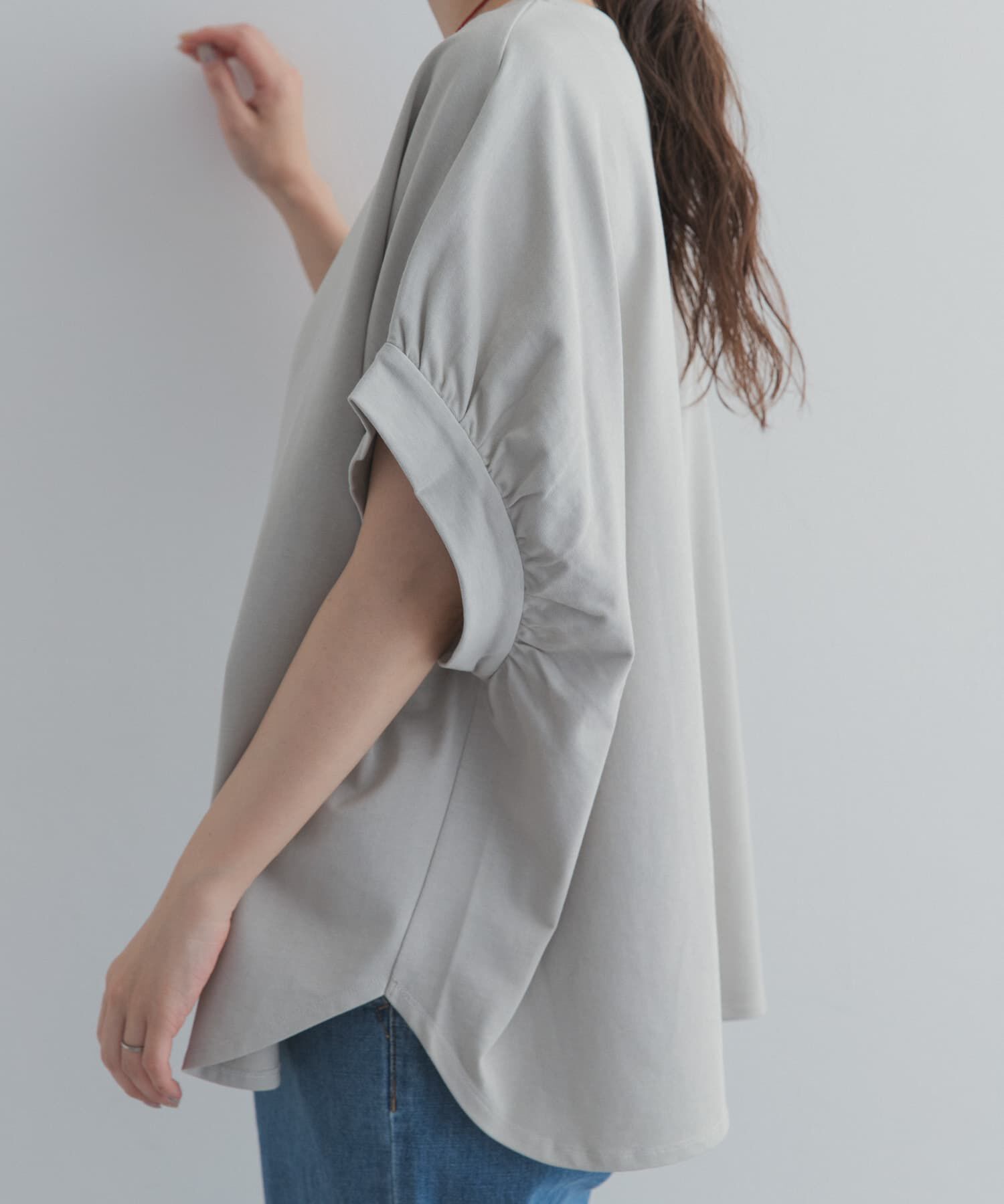 URBAN RESEARCH DOORS「袖ギャザーワイドプルオーバー」|Tシャツ・カットソー|