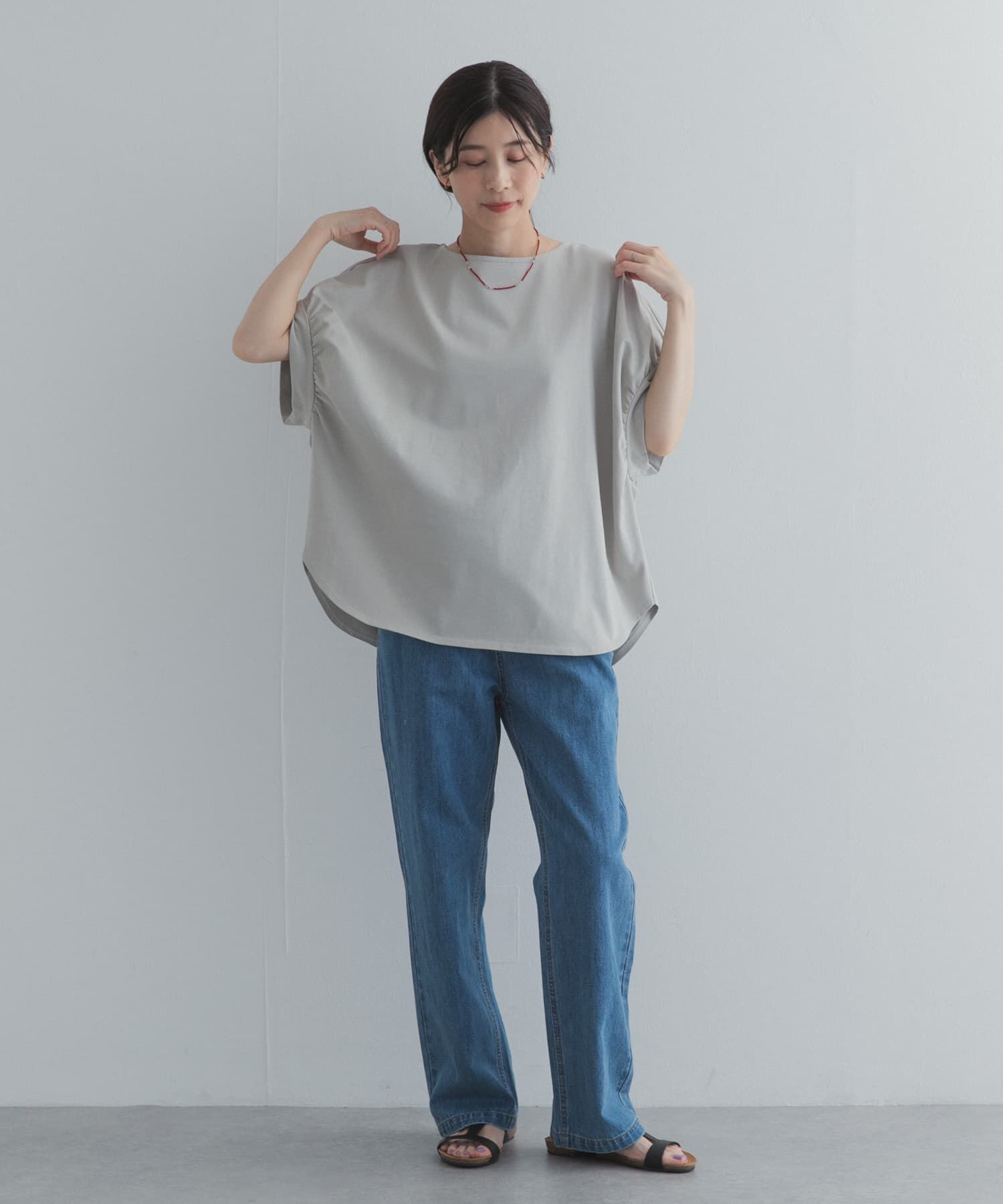 URBAN RESEARCH DOORS「袖ギャザーワイドプルオーバー」|Tシャツ・カットソー|