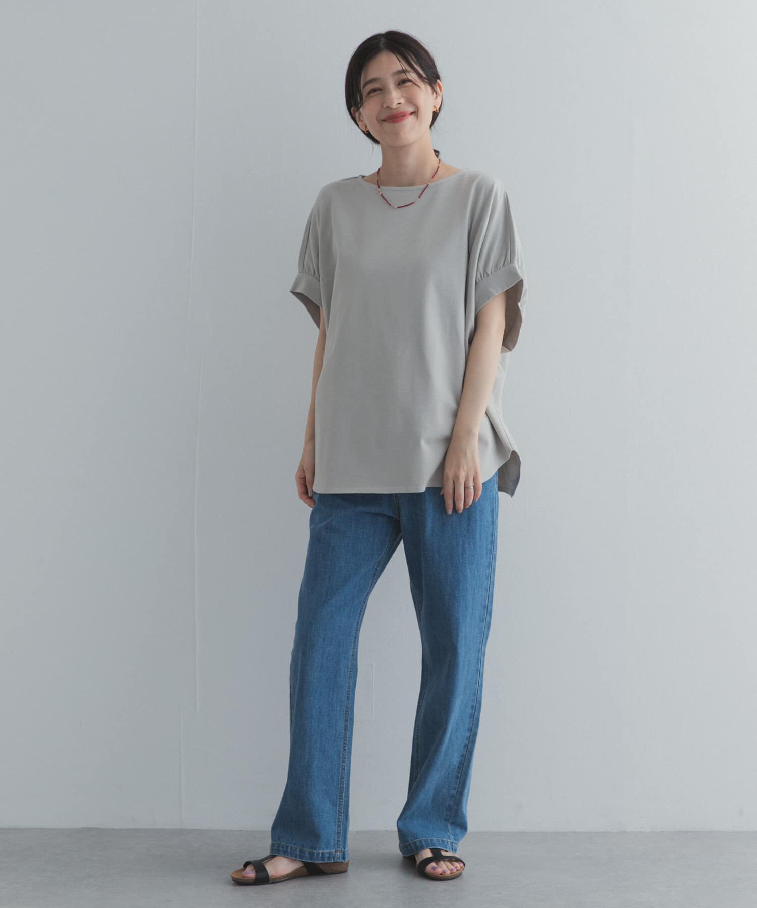 URBAN RESEARCH DOORS「袖ギャザーワイドプルオーバー」|Tシャツ・カットソー|