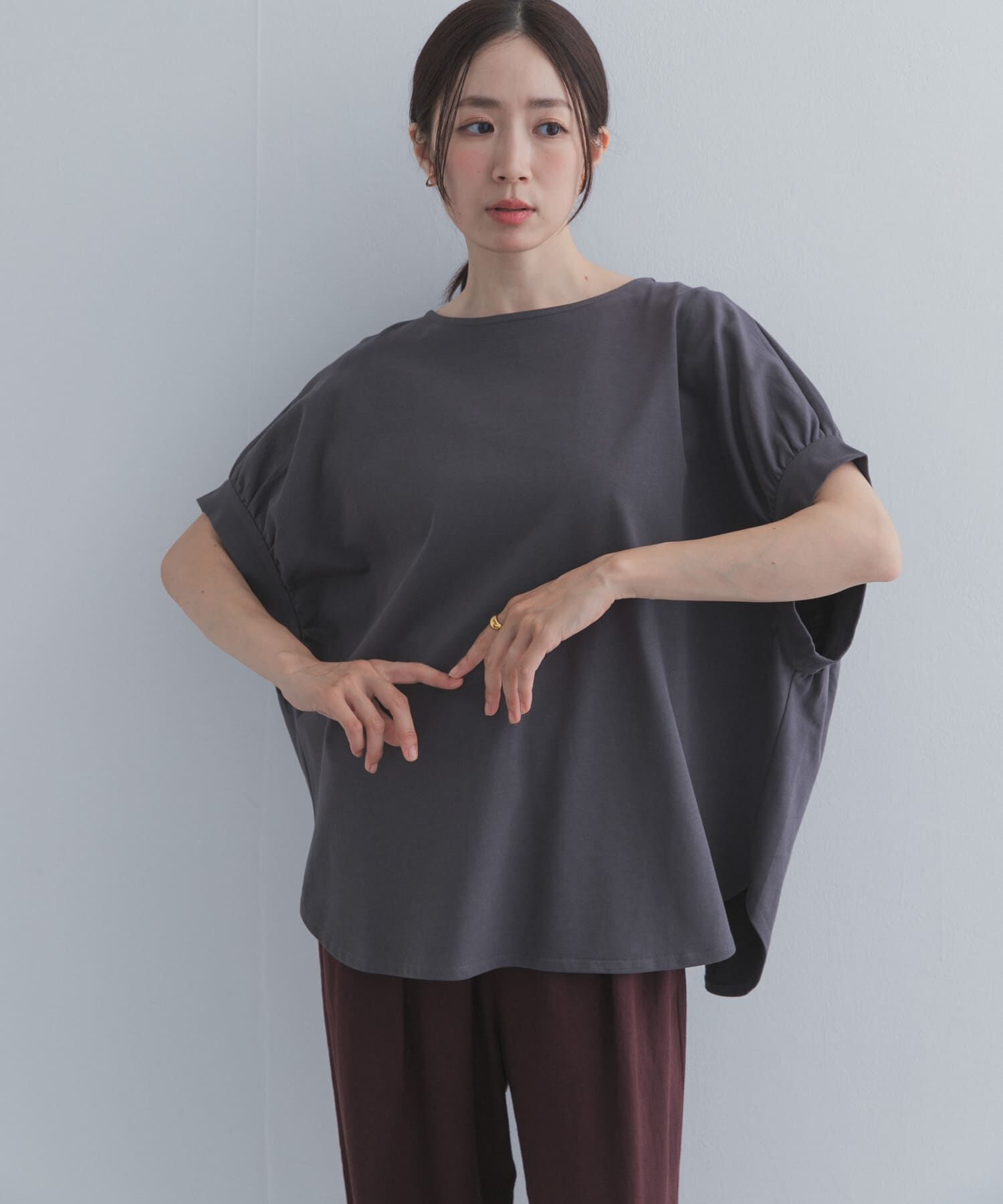URBAN RESEARCH DOORS「袖ギャザーワイドプルオーバー」|Tシャツ・カットソー|