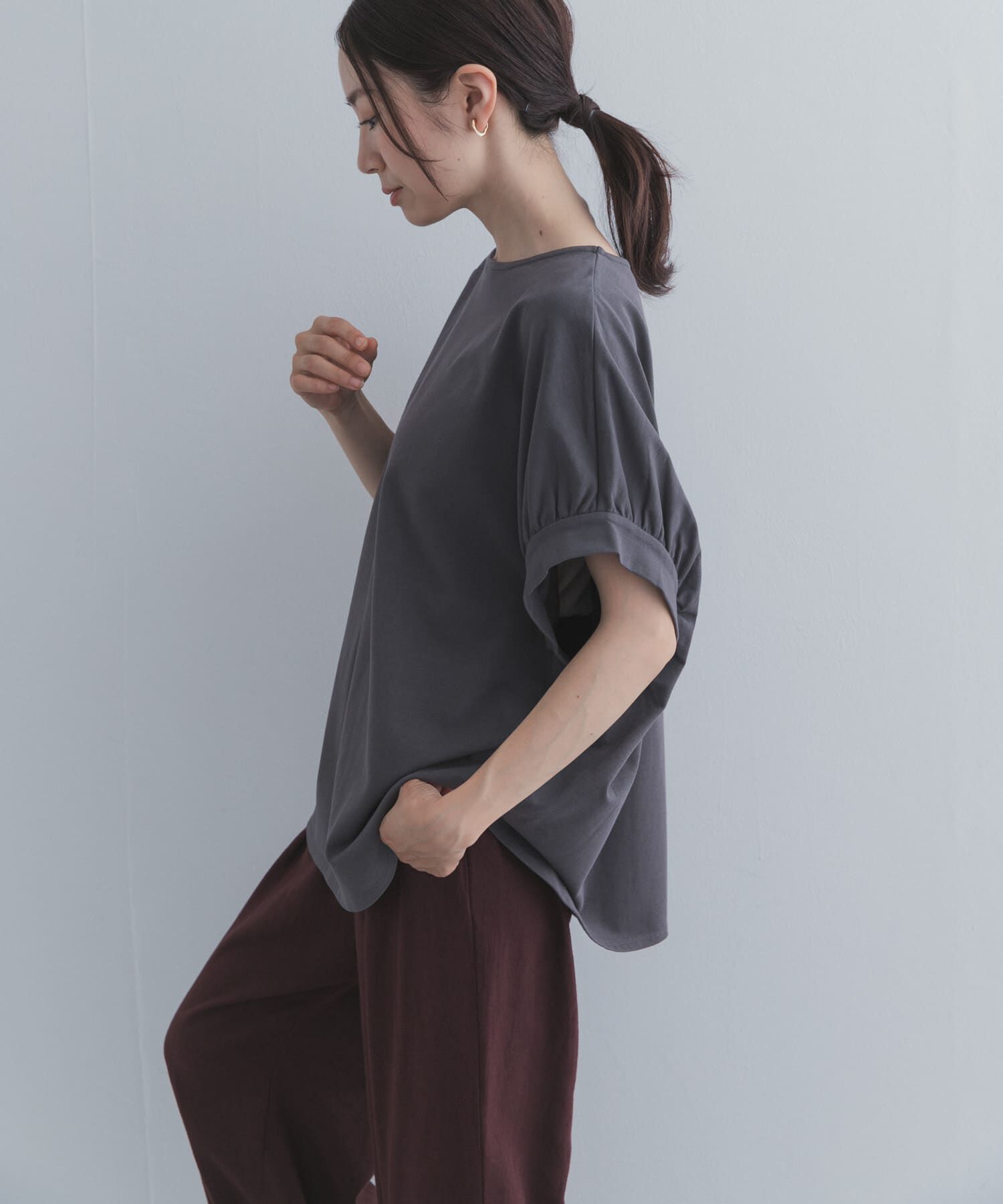 URBAN RESEARCH DOORS「袖ギャザーワイドプルオーバー」|Tシャツ・カットソー|