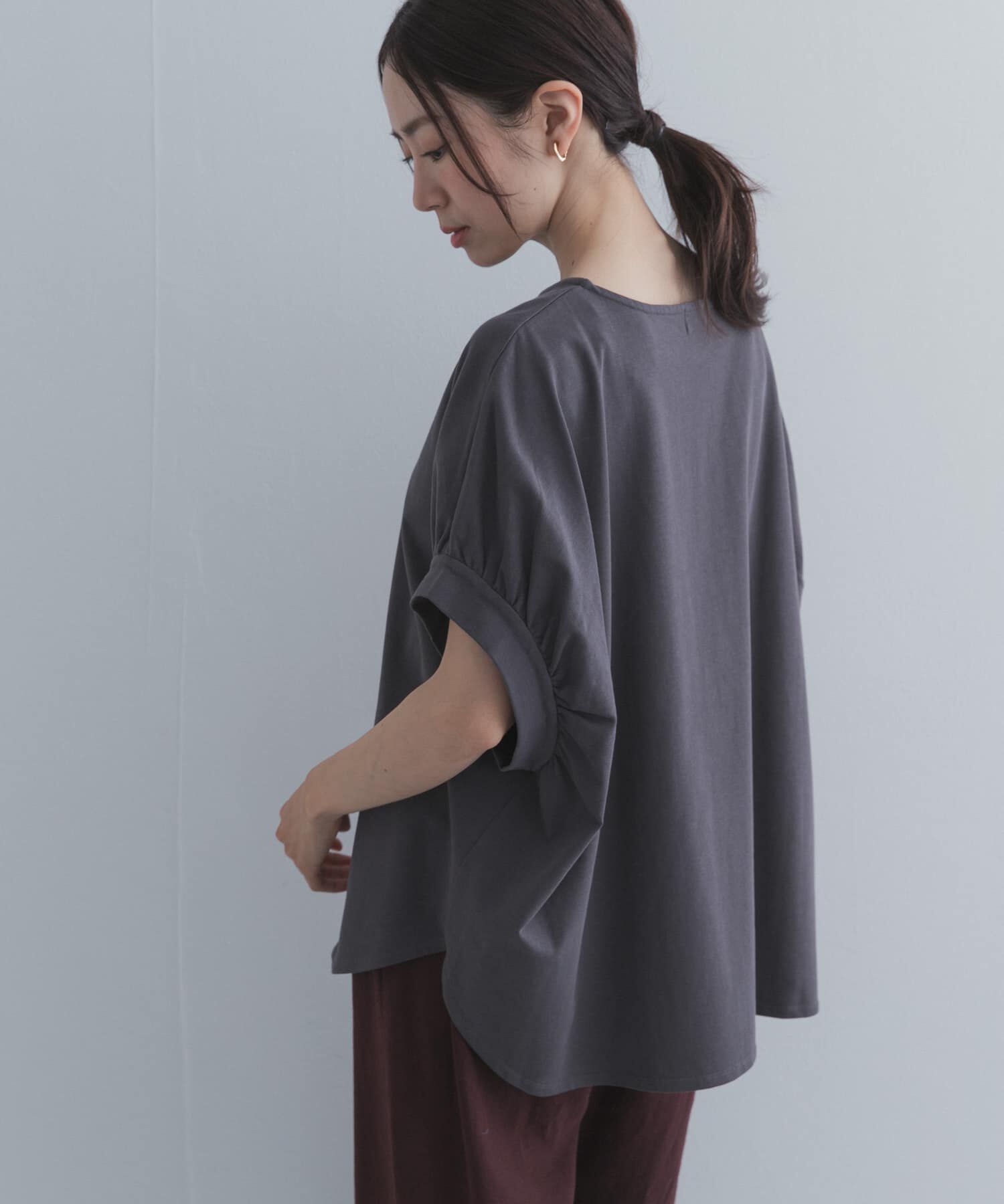 URBAN RESEARCH DOORS「袖ギャザーワイドプルオーバー」|Tシャツ・カットソー|