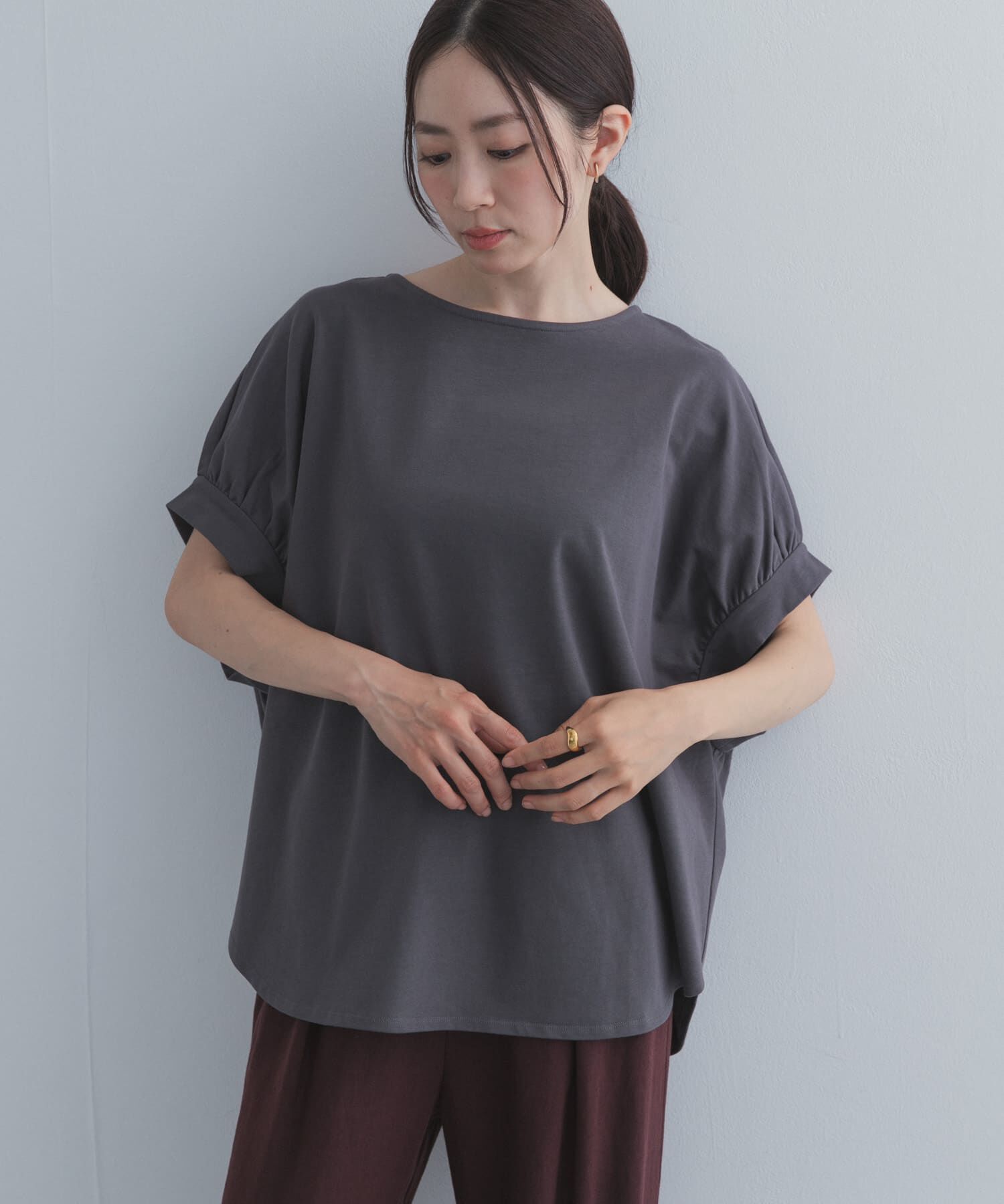 URBAN RESEARCH DOORS「袖ギャザーワイドプルオーバー」|Tシャツ・カットソー|