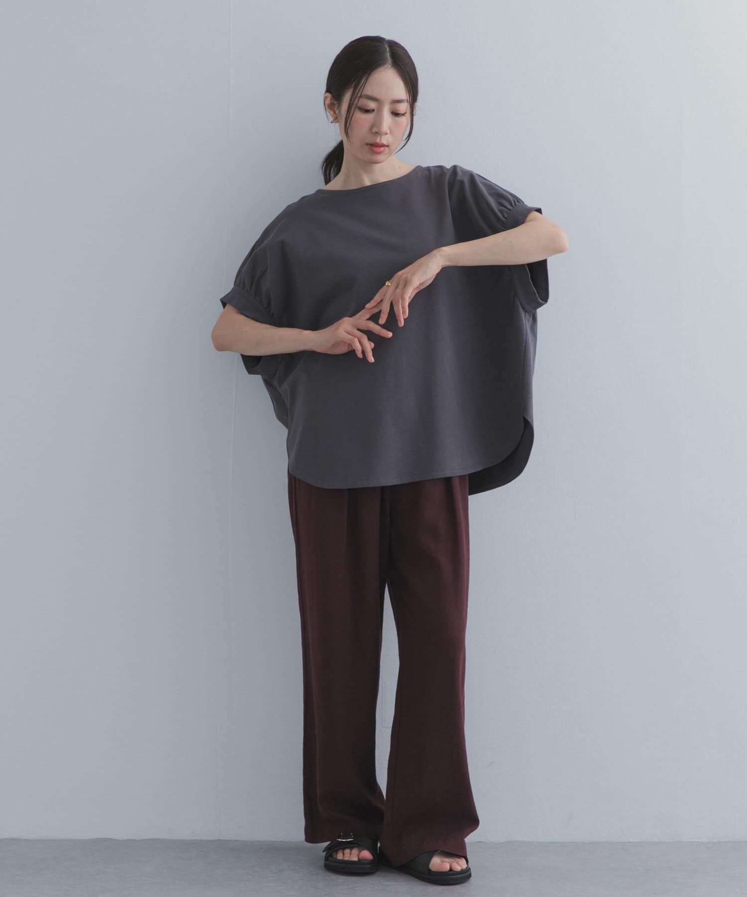 URBAN RESEARCH DOORS「袖ギャザーワイドプルオーバー」|Tシャツ・カットソー|