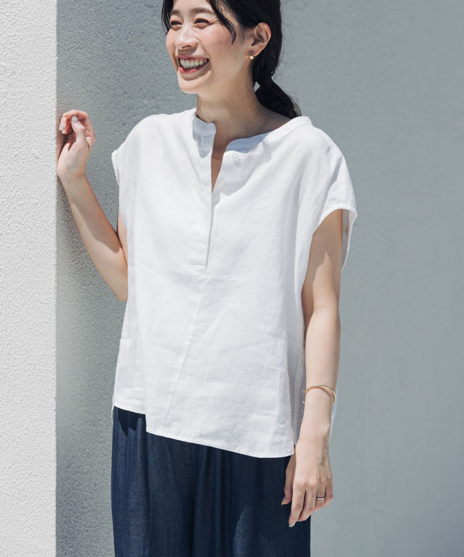 URBAN RESEARCH DOORS「リネンスキッパーフレンチブラウス」|シャツ・ブラウス|
