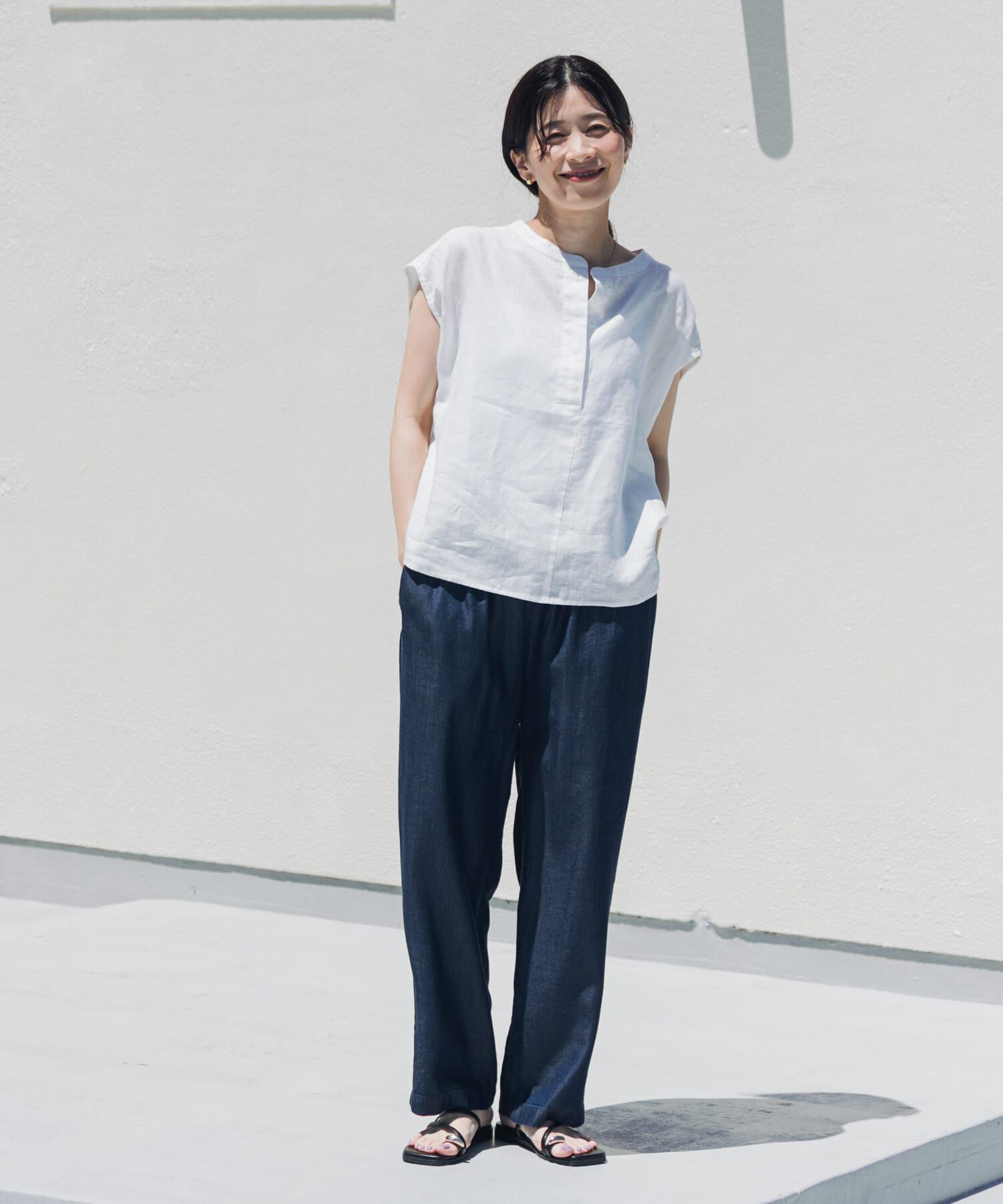 URBAN RESEARCH DOORS「リネンスキッパーフレンチブラウス」|シャツ・ブラウス|