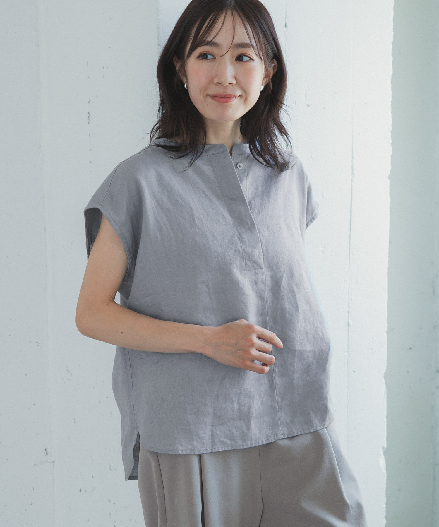 URBAN RESEARCH DOORS「リネンスキッパーフレンチブラウス」|シャツ・ブラウス|