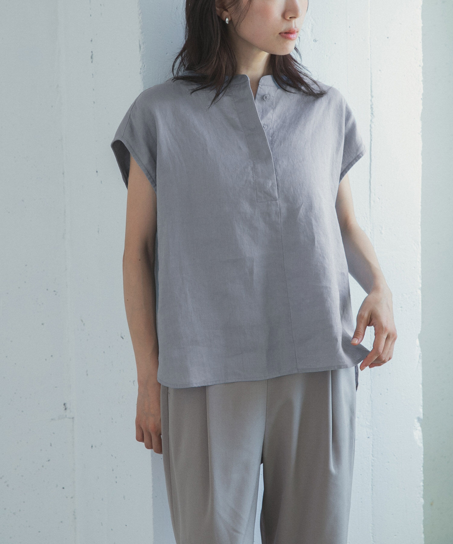 URBAN RESEARCH DOORS「リネンスキッパーフレンチブラウス」|シャツ・ブラウス|