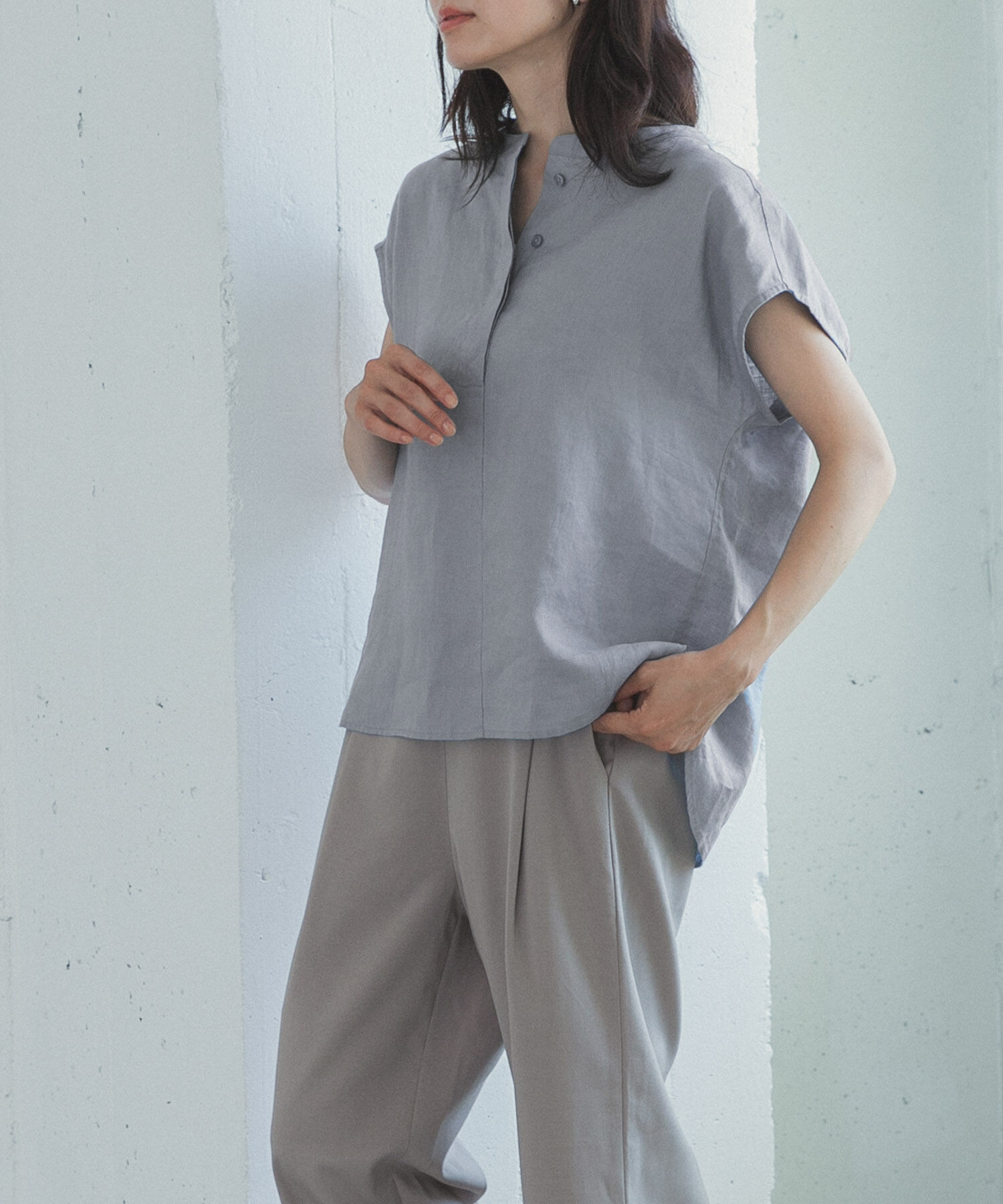 URBAN RESEARCH DOORS「リネンスキッパーフレンチブラウス」|シャツ・ブラウス|