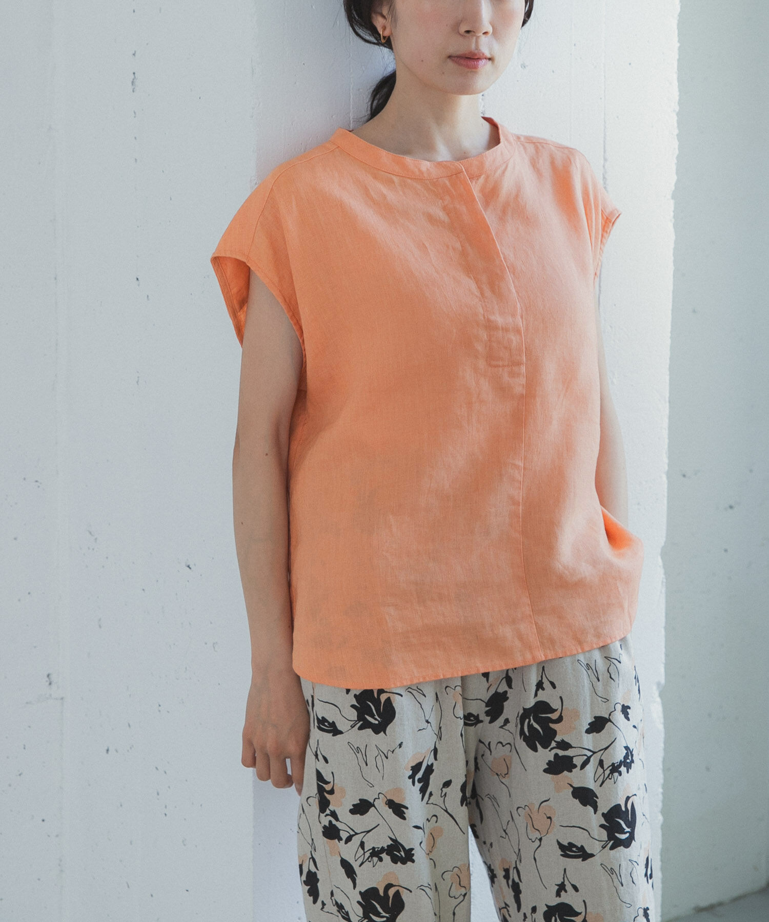 URBAN RESEARCH DOORS「リネンスキッパーフレンチブラウス」|シャツ・ブラウス|オレンジ系その他